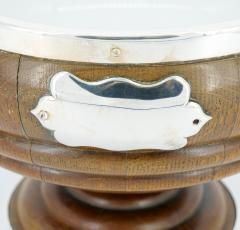 Old English Oak Exterior Holding Base Porcelain Interior Tableware Bowl - 3440985