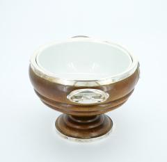 Old English Oak Exterior Holding Base Porcelain Interior Tableware Bowl - 3440987