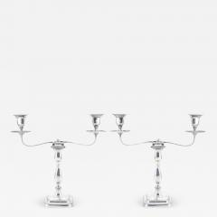 Old English Sheffield Silver Plate Tableware Pair Two Ram Candelabra - 3177858