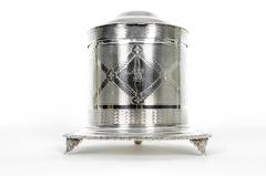 Old English Silver Plate Biscuit Box Tea Caddy - 330859