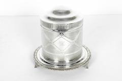 Old English Silver Plate Biscuit Box Tea Caddy - 330860