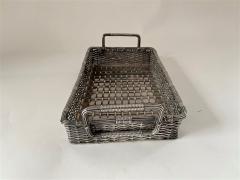 Old English Silver Plate Woven Basket - 2989005