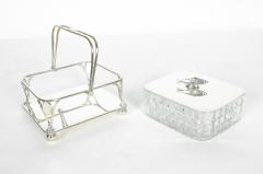 Old English Silver Plated Holder or Cut Crystal Caviar Dish - 330891