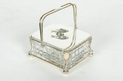 Old English Silver Plated Holder or Cut Crystal Caviar Dish - 330901