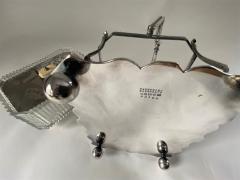 Old English Victorian Cut Crystal Serving Dish in Silver Plate Tray - 2988868