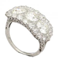 Old European Cut Diamond Three Stone Art Deco Engagement Ring in Platinum - 3515253