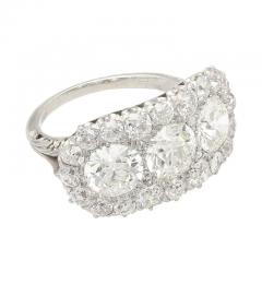 Old European Cut Diamond Three Stone Art Deco Engagement Ring in Platinum - 3515281