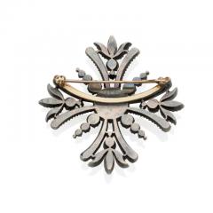 Old Mine cut Diamond Maltese Cross Brooch - 3299370