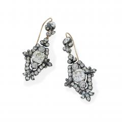 Old Mine cut Diamond Pendant Earrings - 2852873