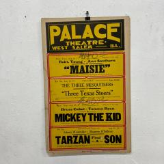 Old Palace Theatre Yellow Movie Poster Maisie Tarzan West Salem IL - 2705750