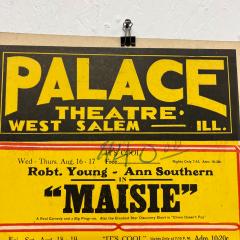 Old Palace Theatre Yellow Movie Poster Maisie Tarzan West Salem IL - 2705751