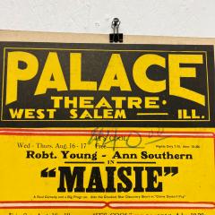 Old Palace Theatre Yellow Movie Poster Maisie Tarzan West Salem IL - 2705752