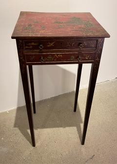 Old Red Lacquered Table with Chinoiserie Decoration - 2357223
