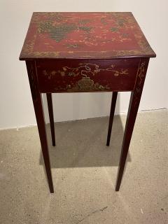 Old Red Lacquered Table with Chinoiserie Decoration - 2357224