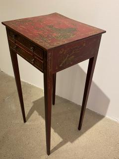 Old Red Lacquered Table with Chinoiserie Decoration - 2357228