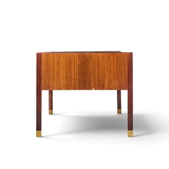 Ole Wancher Ole Wanscher for AJ Iversen Mid Century Danish Rosewood and Brass Desk - 4774986