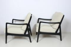 Ole Wanscher Early Pair of Ole Wanscher Ebonized Mahogany Lounge Chairs 1950s - 2527142