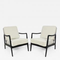 Ole Wanscher Early Pair of Ole Wanscher Ebonized Mahogany Lounge Chairs 1950s - 2530178