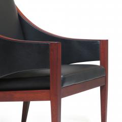 Ole Wanscher Mahogany Leather Lounge Chairs c 1948 Denmark - 2760888