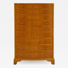 Ole Wanscher Ole Wanscher Elm Wood Tall Bow Front Chest Of Drawers Circa 1950s - 1997433