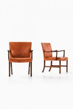 Ole Wanscher Pair of Armchairs in Leather and Rosewood by Ole Wanscher 1950s - 4746183