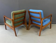 Ole Wanscher Pair of Danish Teak Easy Chair by Ole Wanscher 1950s with Ottoman Mid Century - 2984942