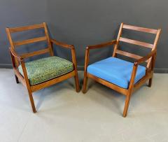 Ole Wanscher Pair of Danish Teak Easy Chair by Ole Wanscher 1950s with Ottoman Mid Century - 2984976