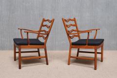 Ole Wanscher Pair of Ole Wanscher Armchairs Model 1755 Fritz Hansen Denmark 1940s - 4334483