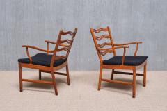 Ole Wanscher Pair of Ole Wanscher Armchairs Model 1755 Fritz Hansen Denmark 1940s - 4334484