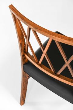 Ole Wanscher Set of 6 Dining Chairs in Leather and Rosewood by Ole Wanscher 1950s - 4687857