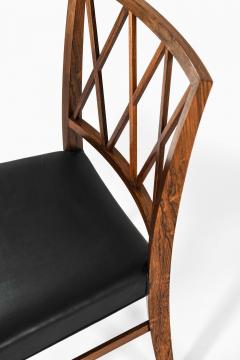 Ole Wanscher Set of 6 Dining Chairs in Leather and Rosewood by Ole Wanscher 1950s - 4687860