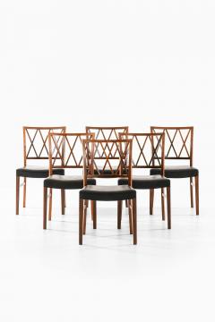 Ole Wanscher Set of 6 Dining Chairs in Leather and Rosewood by Ole Wanscher 1950s - 4688874
