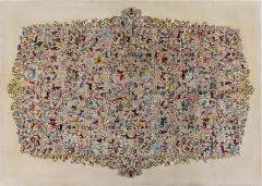 Olga Fisch MID 20TH CENTURY OLGA FISCH CACERIA THE HUNT COLORFUL HANDMADE WOOL CARPET - 2373342
