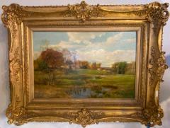 Olive Parker Black Olive Parker Black Signed Oil on Canvas Autumn Landscape Giltwood Gold Frame - 1266481