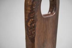Olive Wood Sculptural High Back French Chairs France 1970s - 3180087