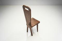 Olive Wood Sculptural High Back French Chairs France 1970s - 3180088