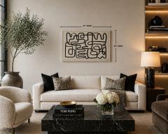 Oliver Gal Abstract Line Art Painting Framed Acrylic Canvas Miami Pop Art - 4724888