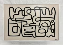 Oliver Gal Abstract Line Art Painting Framed Acrylic Canvas Miami Pop Art - 4724907