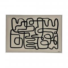 Oliver Gal Abstract Line Art Painting Framed Acrylic Canvas Miami Pop Art - 4724912