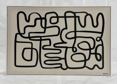 Oliver Gal Abstract Line Art Painting Framed Acrylic Canvas Miami Pop Art - 4724914