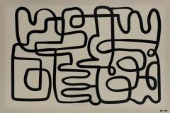 Oliver Gal Abstract Line Art Painting Framed Acrylic Canvas Miami Pop Art - 4730180