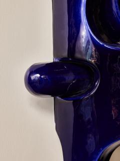 Olivia Cognet Pair of Sculptural Cobalt Blue Glazed Ceramic Wall Sconces by Olivia Cognet - 4693840