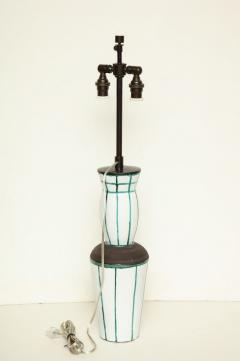 Olivier Gagnere White and Green Hand painted Ceramic Lamp - 568074