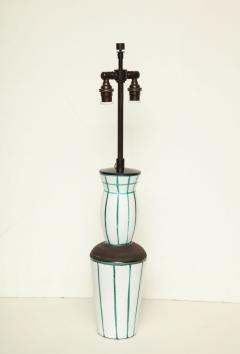 Olivier Gagnere White and Green Hand painted Ceramic Lamp - 568075