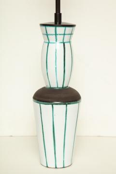 Olivier Gagnere White and Green Hand painted Ceramic Lamp - 568076