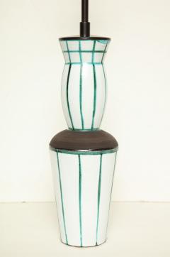 Olivier Gagnere White and Green Hand painted Ceramic Lamp - 568080