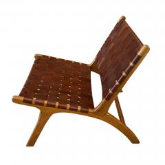 Olivier de Schrijver - Pair of Leather and Wood Chairs Designed by