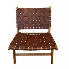 Olivier de Schrijver - Pair of Leather and Wood Chairs Designed by