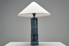 Olle Alberius Blue Glaze Table Lamp by Olle Alberius for R rstrand Second Half of the 20th C - 4710984