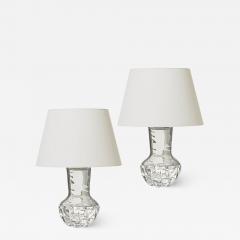 Olle Alberius Pair of Lobed Crystal Table Lamps by Olle Alberius for Orrefors - 1587641